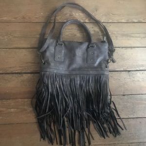 Fringe Shoulder Bag with Crossbody Option